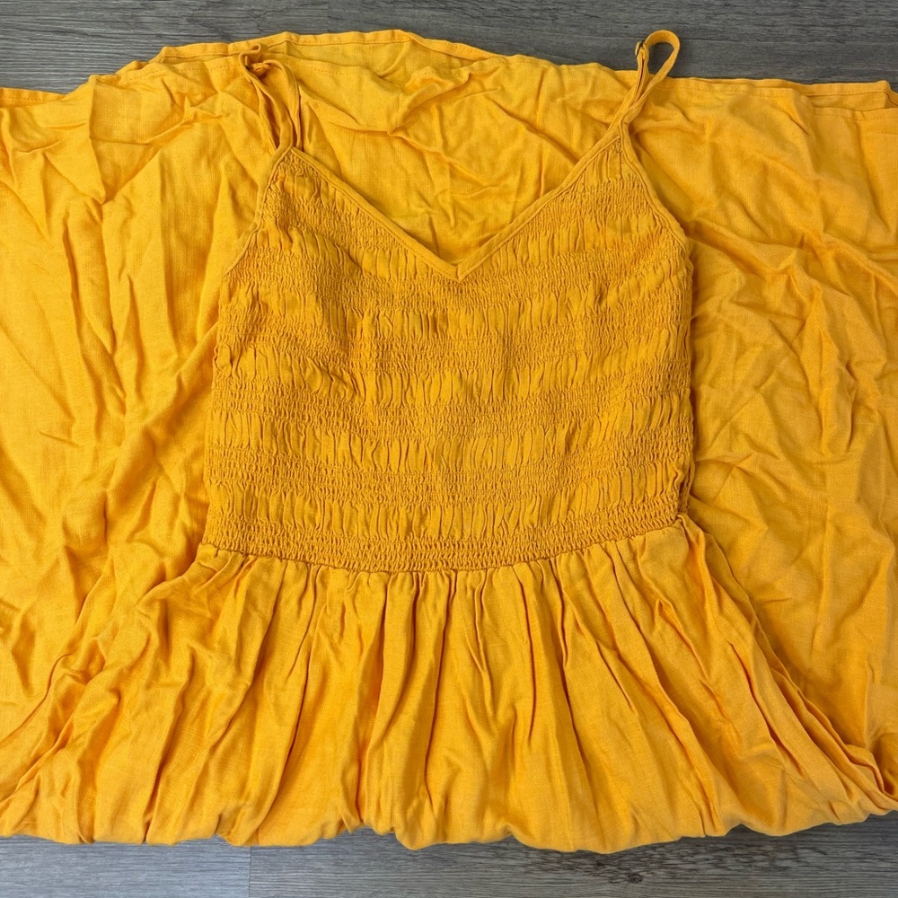 Wild Fable Women’s Golden Yellow Spaghetti Strap Midi Dress, size small